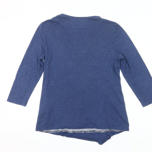 Marks and Spencer Women’s Blue Wrap Blouse UK 14 3/4 Sleeve
