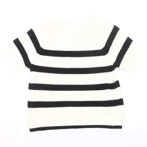 Selected Femme Women’s Black White Striped Pullover Jumper M