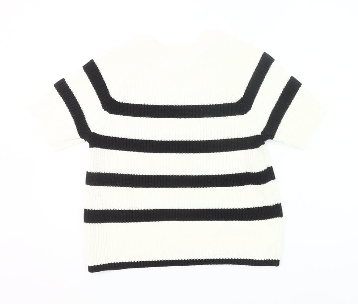 Selected Femme Women’s Black White Striped Pullover Jumper M