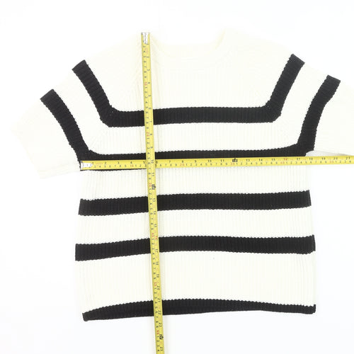 Selected Femme Women’s Black White Striped Pullover Jumper M