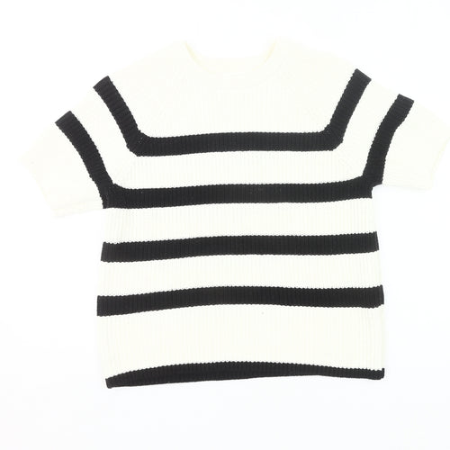 Selected Femme Women’s Black White Striped Pullover Jumper M