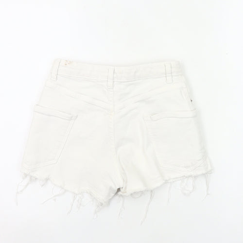 Zara Girls White Cut-Off Denim Shorts Age 11-12 Years Summer Casual