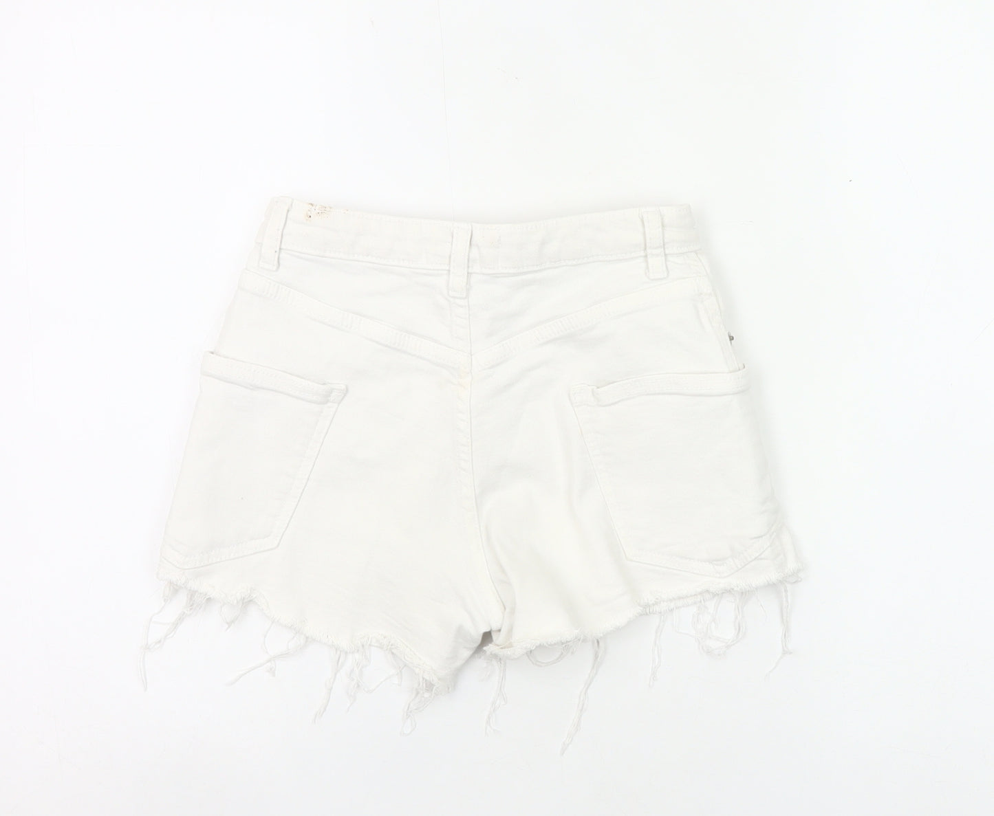 Zara Girls White Cut-Off Denim Shorts Age 11-12 Years Summer Casual