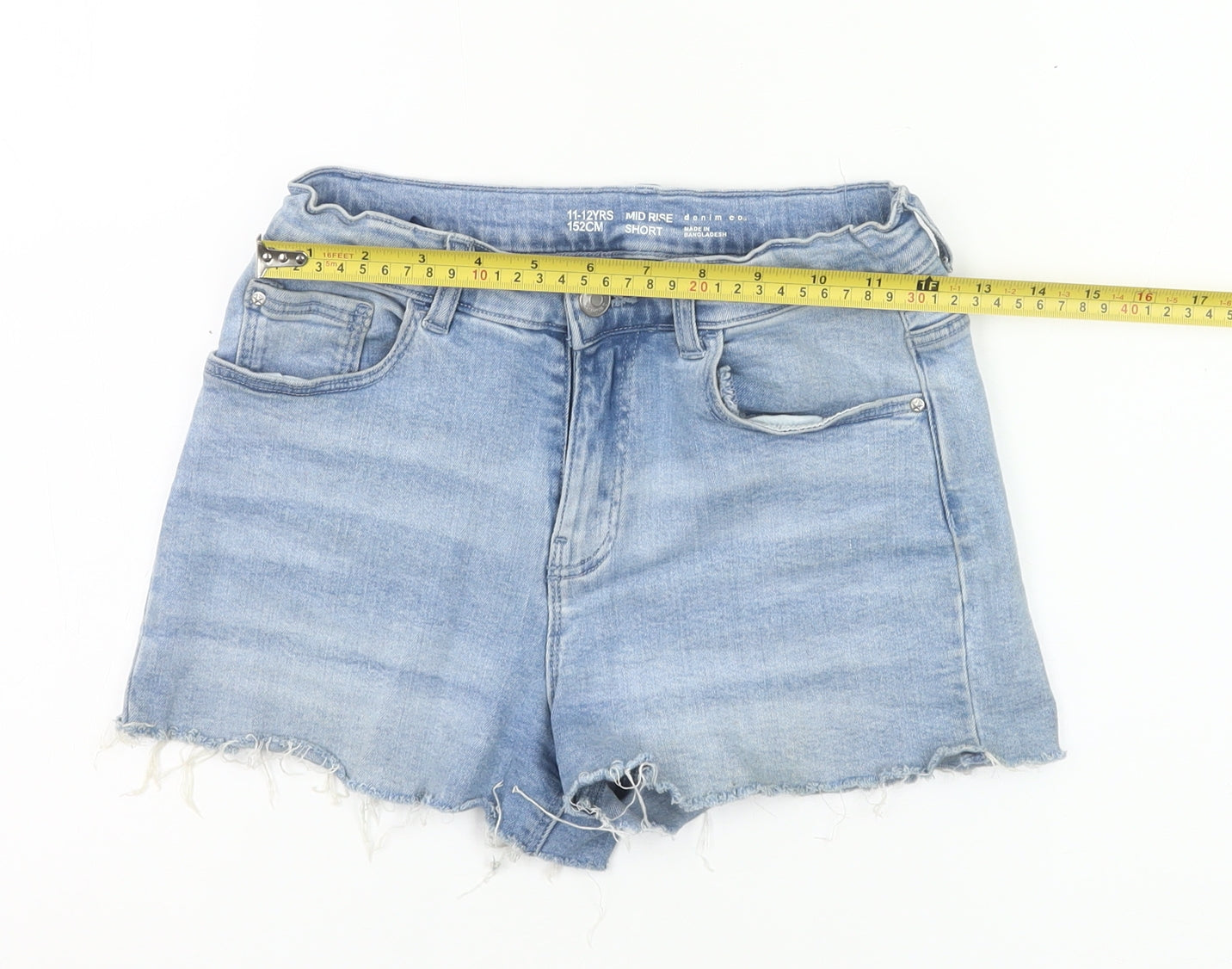 Denim Co Girls Blue Cut-Off Denim Shorts 11-12Y Casual Summer