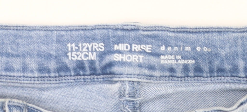 Denim Co Girls Blue Cut-Off Denim Shorts 11-12Y Casual Summer