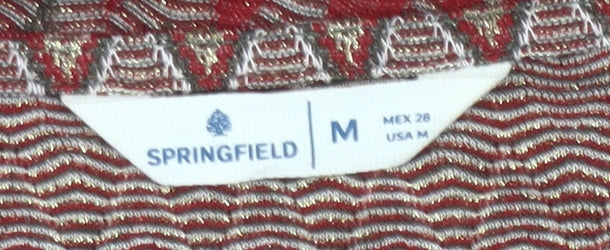 Springfield Women’s Red Green Chevron Midi Sheath Dress Size 12