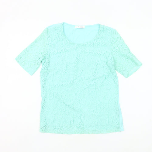 Marks and Spencer Women’s Blue Lace Blouse UK 8 Short Sleeve Tunic