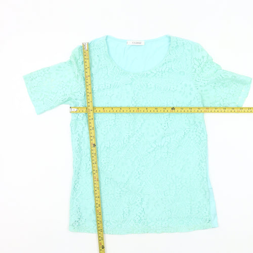 Marks and Spencer Women’s Blue Lace Blouse UK 8 Short Sleeve Tunic