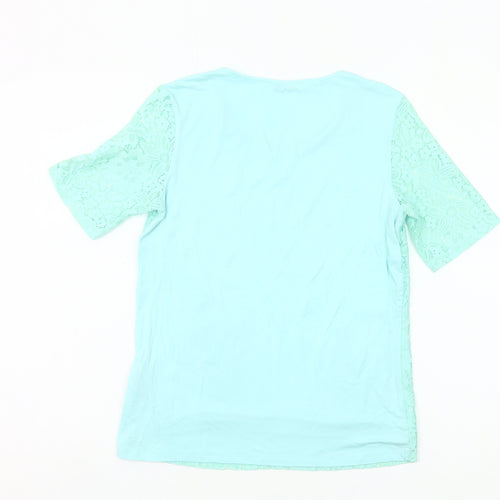 Marks and Spencer Women’s Blue Lace Blouse UK 8 Short Sleeve Tunic