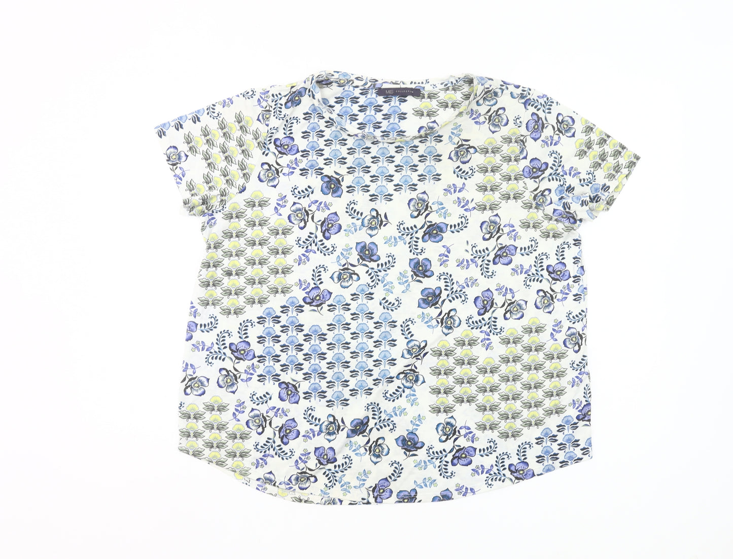 Marks and Spencer Women’s Multicoloured Floral T-Shirt UK 18