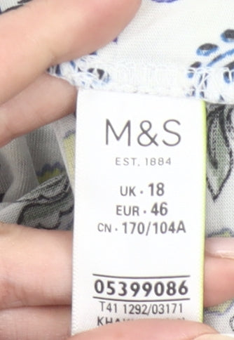 Marks and Spencer Women’s Multicoloured Floral T-Shirt UK 18