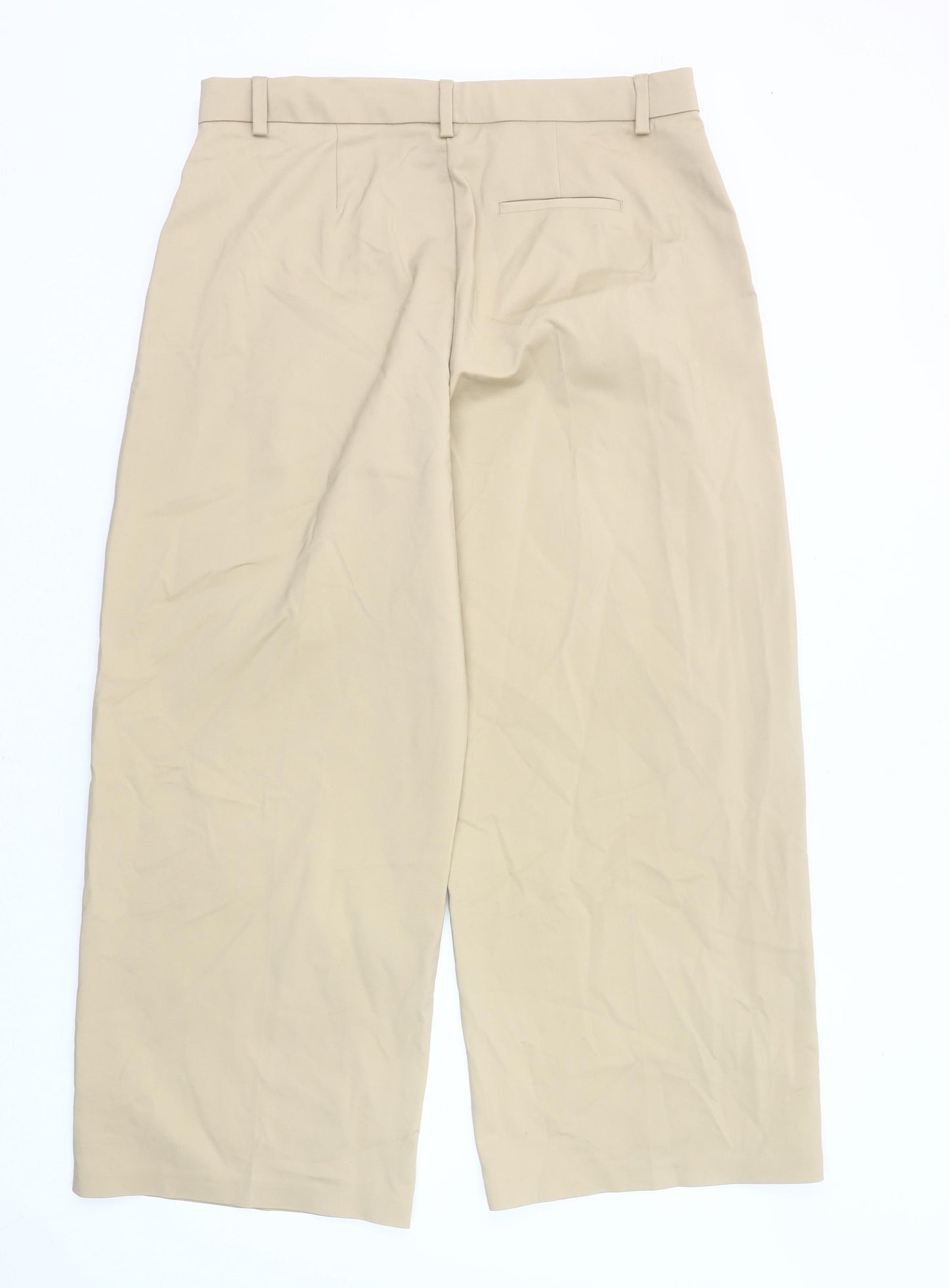 Marks and Spencer Women’s Beige Chino Wide Leg Trousers Size 18
