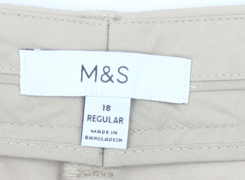 Marks and Spencer Women’s Beige Chino Wide Leg Trousers Size 18