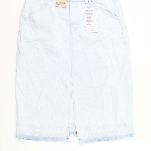 Marks and Spencer Girls Blue Denim Straight Skirt 13-14 Years Knee-Length
