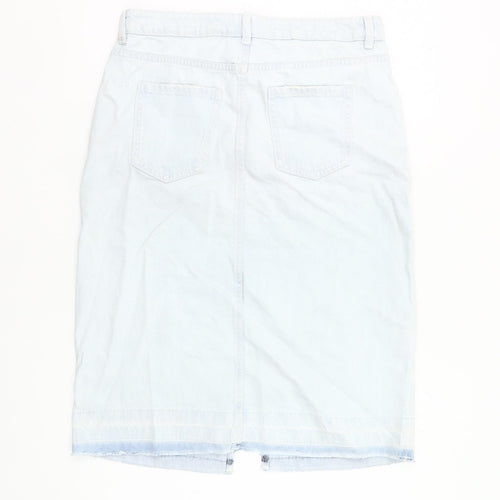 Marks and Spencer Girls Blue Denim Straight Skirt 13-14 Years Knee-Length