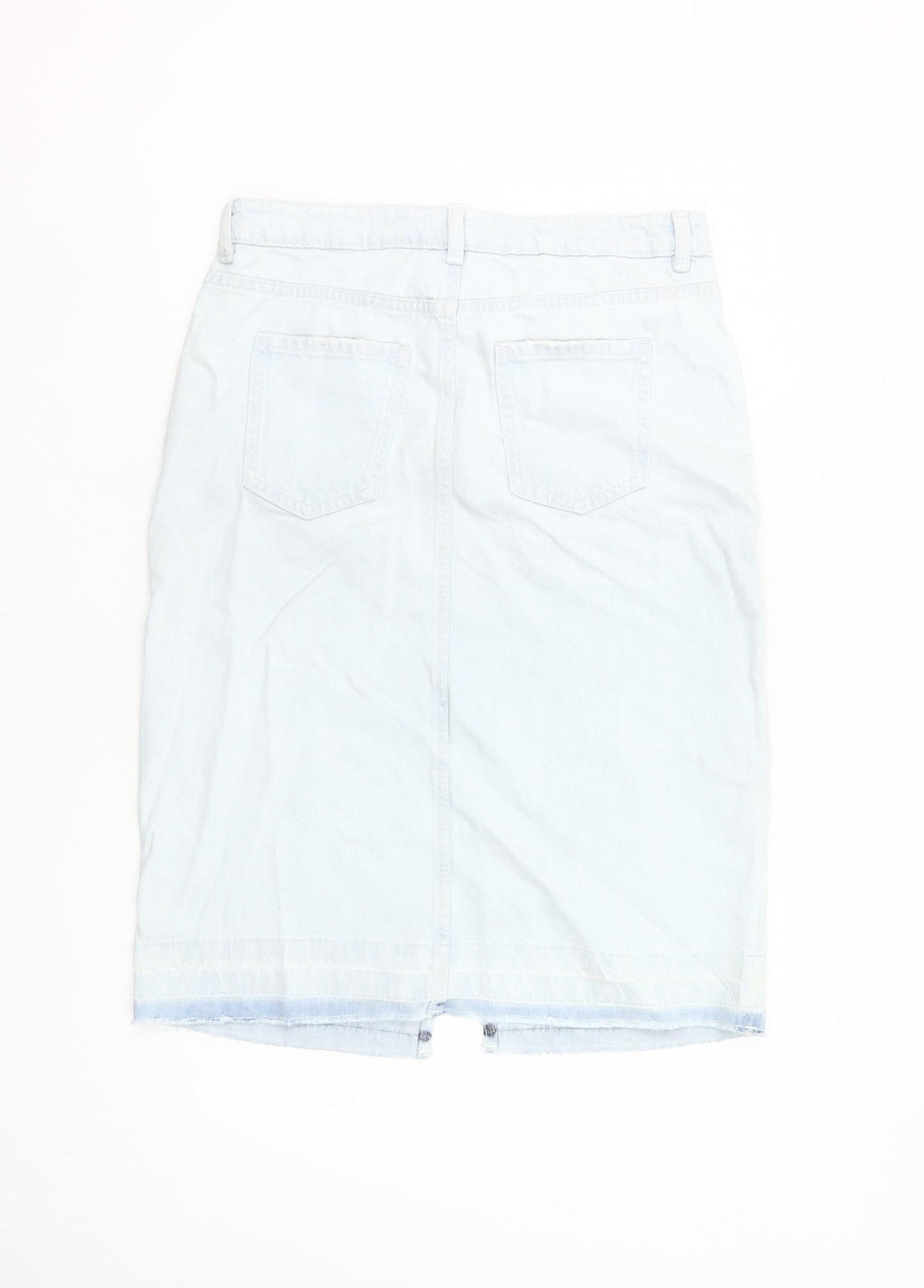 Marks and Spencer Girls Blue Denim Straight Skirt 13-14 Years Knee-Length