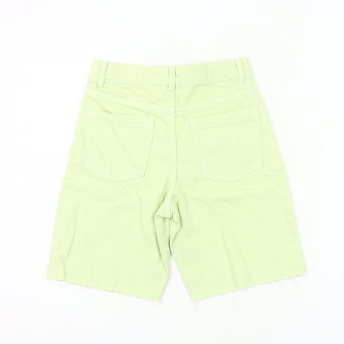 Marks and Spencer Boys Green Chino Shorts 7-8 Years Adjustable Waist