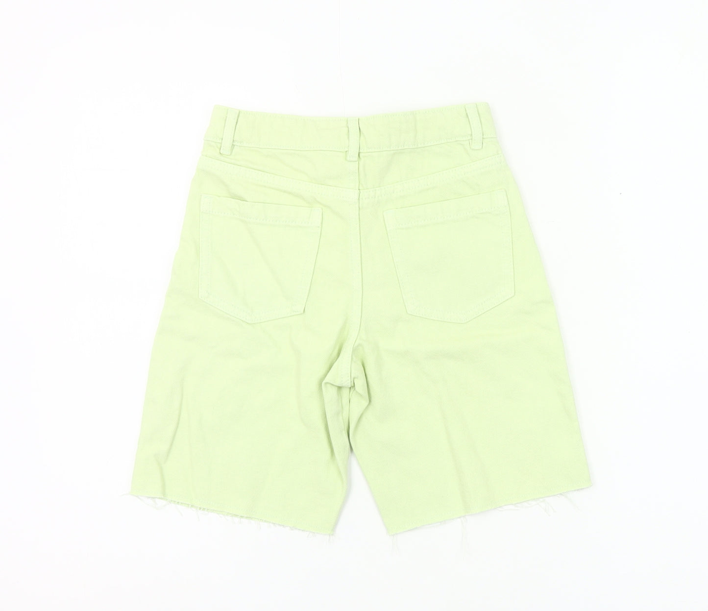 Marks and Spencer Boys Green Chino Shorts 7-8 Years Adjustable Waist