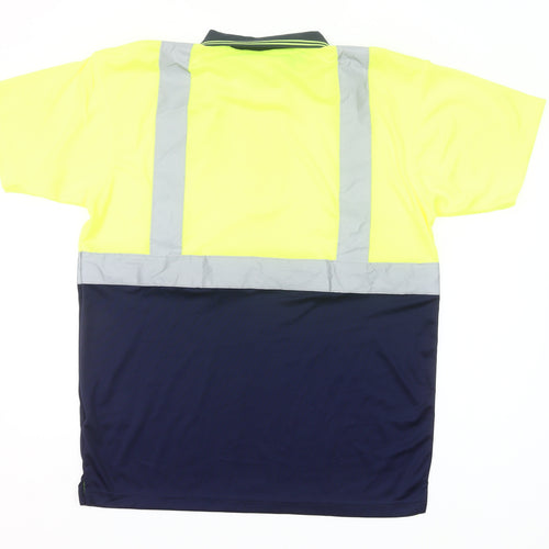 Portwest Mens Yellow Navy Hi Vis Work Polo Shirt Size M