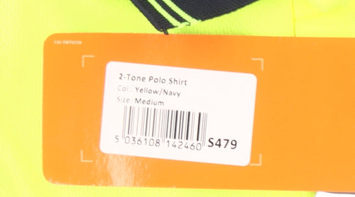 Portwest Mens Yellow Navy Hi Vis Work Polo Shirt Size M
