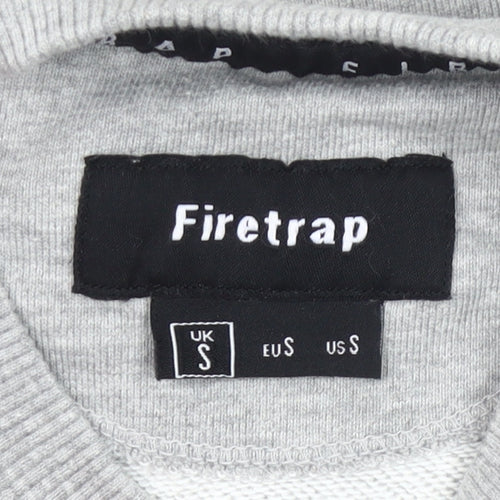 Firetrap Men's Grey Graphic Sweatshirt Crew Neck Pullover Size S