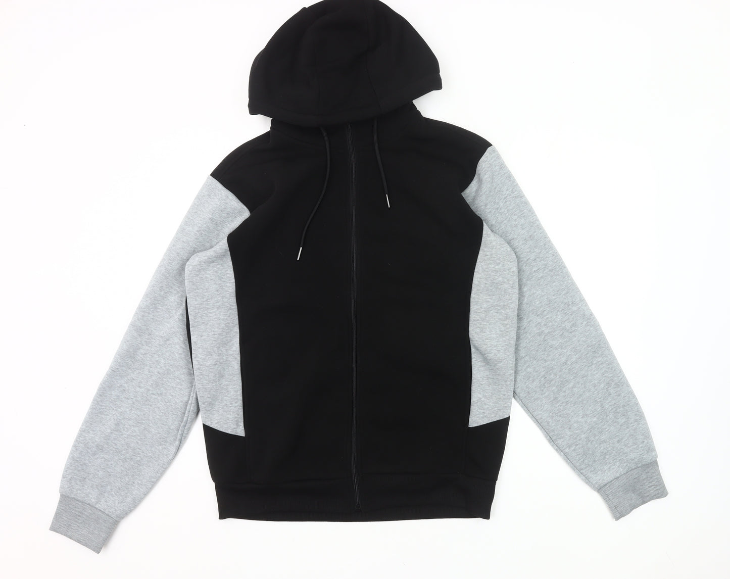 Donnay Men’s Black Grey Full Zip Hoodie Size S Regular Fit