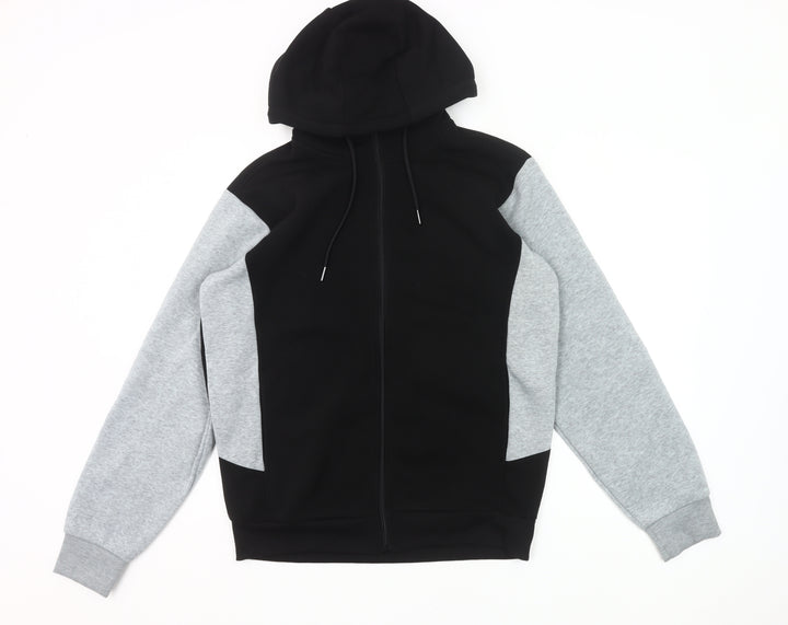 Donnay Men’s Black Grey Full Zip Hoodie Size S Regular Fit