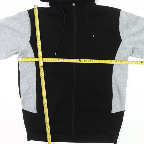 Donnay Men’s Black Grey Full Zip Hoodie Size S Regular Fit