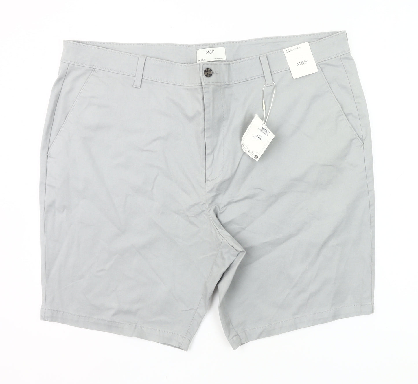 Marks and Spencer Men’s Grey 44 Chino Shorts Cotton Stretch
