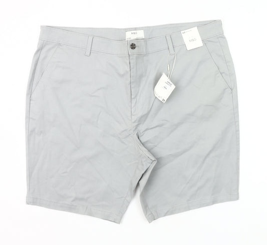 Marks and Spencer Men’s Grey 44 Chino Shorts Cotton Stretch