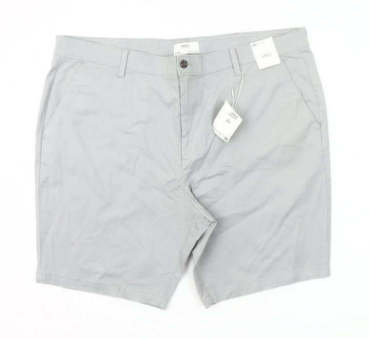 Marks and Spencer Men’s Grey 44 Chino Shorts Cotton Stretch