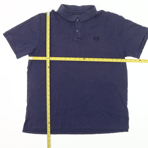 Paul Costelloe Men’s Blue XL Cotton Polo Shirt Short Sleeve