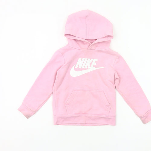 Nike Girls Pink Pullover Hoodie 2-3 Years Logo Fleece Sweatshirt