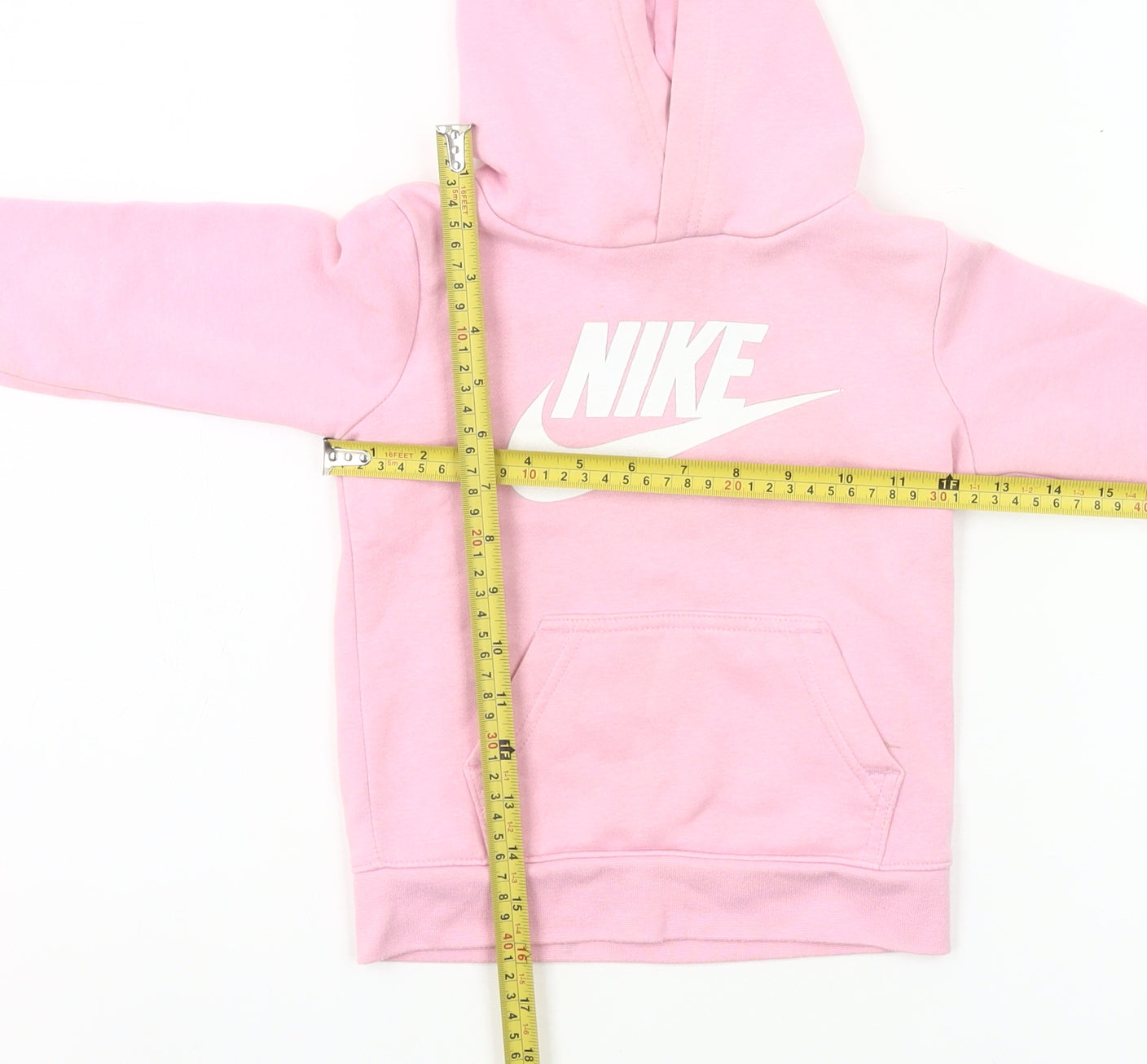 Nike Girls Pink Pullover Hoodie 2-3 Years Logo Fleece Sweatshirt