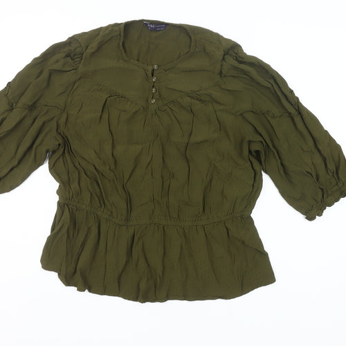 Marks and Spencer Women’s Green Viscose Blouse Size 20 Tunic Style