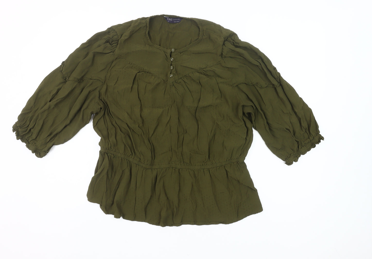 Marks and Spencer Women’s Green Viscose Blouse Size 20 Tunic Style