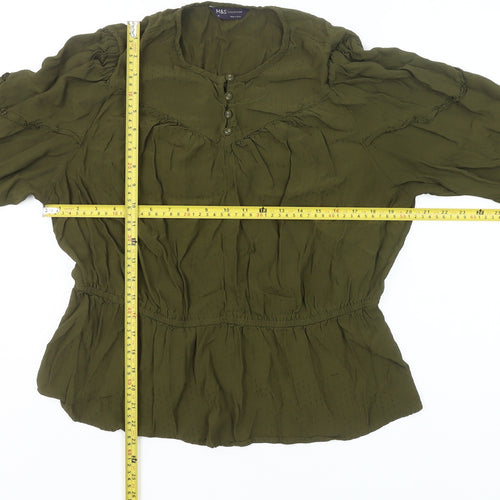 Marks and Spencer Women’s Green Viscose Blouse Size 20 Tunic Style