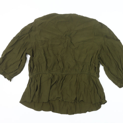 Marks and Spencer Women’s Green Viscose Blouse Size 20 Tunic Style