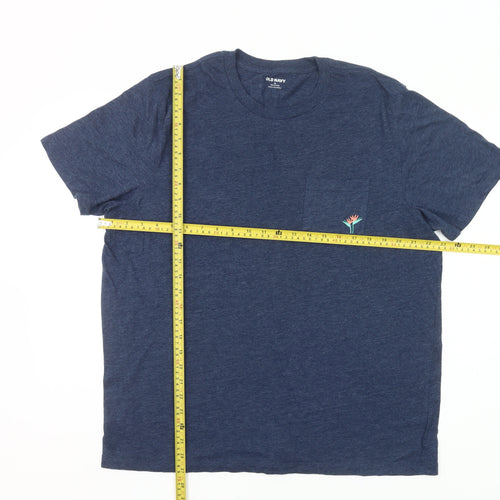 Old Navy Women Blue XL Basic Crew Neck Short Sleeve T-Shirt