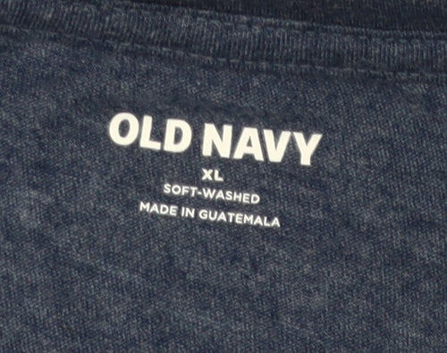 Old Navy Women Blue XL Basic Crew Neck Short Sleeve T-Shirt