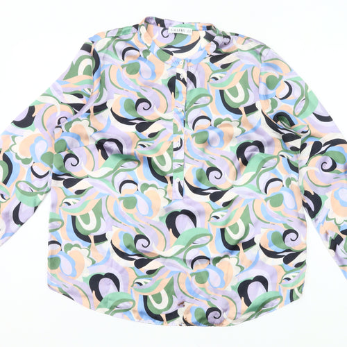 Gallery Women’s Multicoloured Blouse Size 14 Retro Geometric Long Sleeve