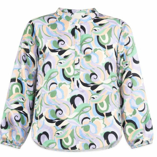 Gallery Women’s Multicoloured Blouse Size 14 Retro Geometric Long Sleeve