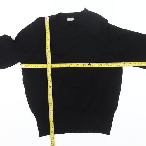 H&M Women's Black Crew Neck Pullover Jumper Size S Long Sleeve