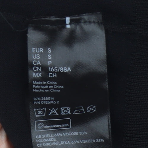 H&M Women's Black Crew Neck Pullover Jumper Size S Long Sleeve