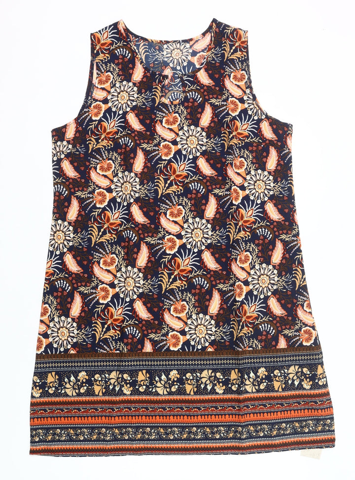 Emery Rose Womens Multicoloured XL Shift Dress Sleeveless Knee Length