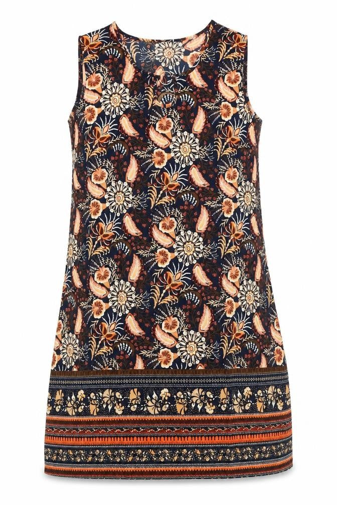 Emery Rose Womens Multicoloured XL Shift Dress Sleeveless Knee Length