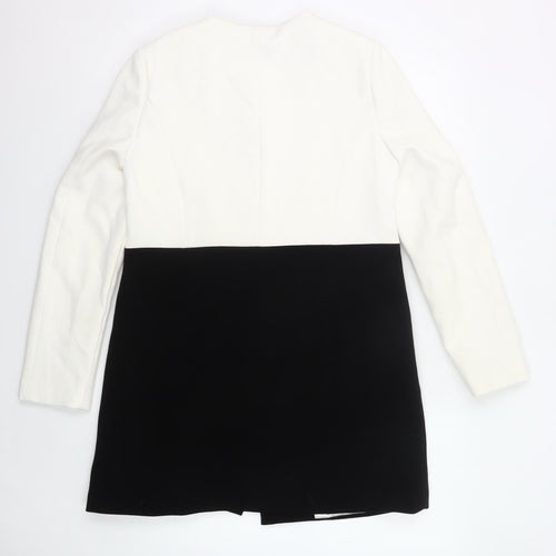 Dunnes Women’s Black White Colourblock Coat Size 10 Workwear