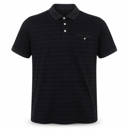 Kangaroo Poo Men’s Black Striped 2XL Polo Shirt Cotton Blend