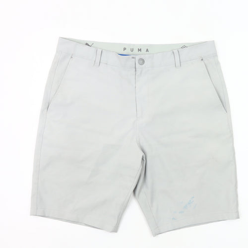 Puma Mens Grey Chino Shorts Size 24 Regular Fit Casual Summer