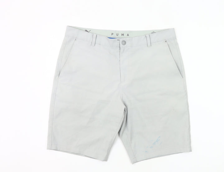 Puma Mens Grey Chino Shorts Size 24 Regular Fit Casual Summer